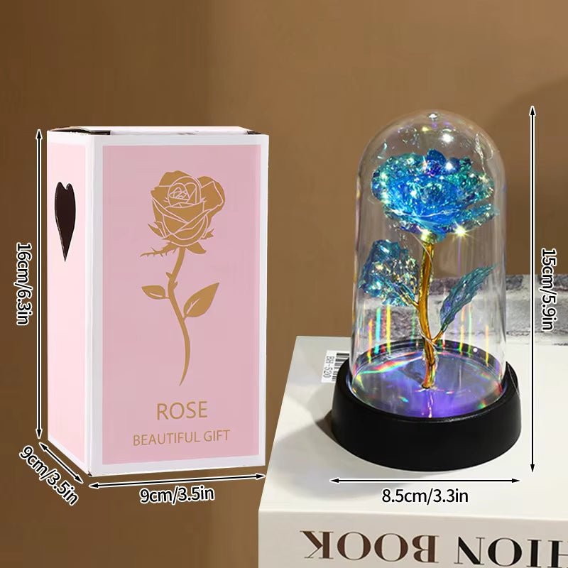 Rose Éternelle sous Cloche Lumineuse – Cadeau Romantique et Élégant - Mon1erAmour