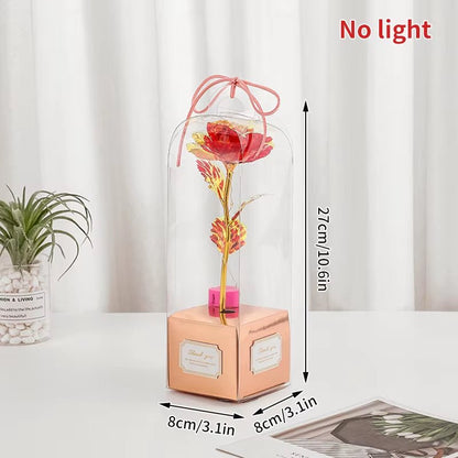 Rose Éternelle sous Cloche Lumineuse – Cadeau Romantique et Élégant - Mon1erAmour