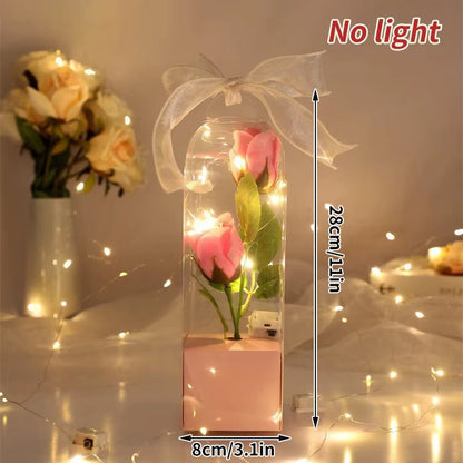 Rose Éternelle sous Cloche Lumineuse – Cadeau Romantique et Élégant - Mon1erAmour